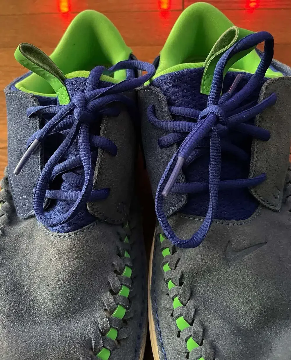 Nike Solarsoft Moccasin Woven 2013 Blue Green Suede Sneakers Men’s 11